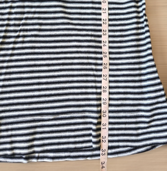 We The Free Dress Free People Striped Frenchie Tee Black and White Dress Sz SP - Picture 14 of 15